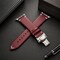 Elegani Leather Band Compatible with Apple Watch 45mm, Red, Red/Yellow Gold/Rose Gold Buckle LOT-RED-45 - alternate 2