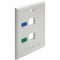 Tripp Lite Tripp Lite 2-Port Keystone Faceplate, Single Gang, ID Labels, White, TAA N042-001-WH - alternate 3