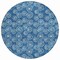 Homeroots 8' Navy Blue And Ivory Round Geometric Washable Indoor Outdoor Area Rug 583338 - alternate 1