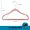 Elama Home 50 Piece Kids Non-Slip Velvet Cloths Hangers with Notched Shoulders in Pink 750124336M - alternate 3