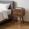 Homeroots 22" Brown Solid Wood Square Two Drawer Nightstand 651559 - alternate 2