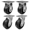 Hyw Products Heavy Duty Caster Set 5in Plastic Wheels, 2 Rigid & 2 Swivel, 4PK 40-50R-A1-HP-2,40-50S-A1-HP-2 - alternate 1