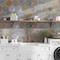 Apollo Tile Aureole 8.66 in. x 9.84 in. Matte Burnt Umber Brown and Gray Porcelain Hexagon Wall and Floor Tile (8.07 sq ft/case) - 18 Sheets ENC88SLTOXDA - alternate 2