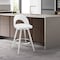 Armen Living Charlotte 30in Swivel Bar Stool in Brushed Stainless Steel with White Faux Leather LCCHBABSWHI30 - alternate 3