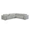 Homeroots Light Gray Italian Leather Power Reclining U Shaped Six Piece Corner Sectional With Console 476589 - alternate 1