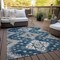 Homeroots 3' X 5' Navy Blue Beige And Ivory Medallion Washable Indoor Outdoor Area Rug 589008 - alternate 2