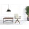 Homeroots 23" Off White Faux Leather And Brown Swivel Arm Chair 526381 - alternate 4