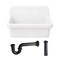 Kingston Brass 30" Ceramic Single Bowl Wall Mount Kitchen Sink with Strainer, White/Matte Black KGPKWS3019180 - alternate 1