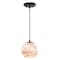 Vaxcel Milano LED Compatible Matte Black Transitional Mini Pendant Ceiling Light Multi Color Art Glass P0407 - alternate 1