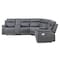 Homeroots Gray Faux Leather Reclining Curved Corner Sectional With Console 564419 - alternate 1