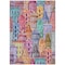 Homeroots 3' X 5' Red Gold And Teal Blue Village Houses Washable Indoor Outdoor Area Rug 577877 - alternate 2
