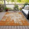 Homeroots 10' X 14' Orange And Ivory Abstract Washable Indoor Outdoor Area Rug 612345 - alternate 3