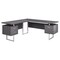 Homeroots 71" Gray and Silver L Shape Computer Desk With Three Drawers 333471 - alternate 3