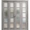 Sartodoors Sliding Closet Double Bi-fold Doors Grey Solid Core Modern Interior QUADRO4002DBF-NEB-72 x 80 (4* 18x80) - alternate 1