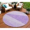 Homeroots 8' Lavender And Purple Round Geometric Washable Indoor Outdoor Area Rug 582478 - alternate 1