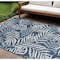 Homeroots 9' X 12' Navy Blue And Ivory Palm Leaf Indoor Outdoor Area Rug 551478 - alternate 2