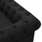 Homeroots 87" Black Faux Leather Chesterfield Sofa With Gold Legs 543938 - alternate 2