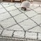 Jonathan Y Mercer Shag Plush Tassel Moroccan Geometric Trellis Ivory/Gray 3 ft. x 5 ft. Area Rug MCR101B-3 - alternate 1