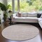 Homeroots 8' Salmon Copper And Beige Round Striped Washable Indoor Outdoor Area Rug 587970 - alternate 2