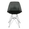 Leisuremod Bristol 5-Piece Modern Dining Set: Round MDF Table & 4 Eiffel Plastic Chairs with Chrome Legs, 5PK BTBL-35BL-CR19TBL4 - alternate 2