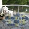 Homeroots 8' Navy Blue Gold And Silver Round Geometric Washable Indoor Outdoor Area Rug 618753 - alternate 2