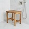 Homeroots Compact Rectangular Teak Shower Or Outdoor Bench In Natural Finish 376750 - alternate 2