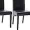 Homeroots Set of Two Black Upholstered Faux Leather Dining Parsons Chairs 546388 - alternate 2