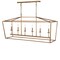 Jonathan Y Pagoda 49" 6-Light Classic Traditional Metal Linear Cage Lantern LED Pendant, Antique Gold JYL7439B - alternate 5