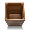 Homeroots 10in Traditional Solid Teak Small Waste Basket 475865 - alternate 2