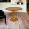 Homeroots 40" Brown And Gold Rounded Solid Wood And Iron Pedestal Base Dining Table 517769 - alternate 2