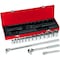 Klein Tools 1/2" Drive Socket Wrench SAE 16 Pieces 7/16 in to 1 1/4 in , Chrome 65512 - alternate 1