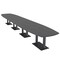 Skutchi Designs Arc Rectangle Meeting Room Table, 45 in W, 240 in L, Grey HAR-AREC-48X240-DOU.BK-WA7949 - alternate 1