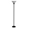Homeroots 71" Black Torchiere Floor Lamp With Black Glass Dome Shade 526239 - alternate 1