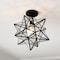 Jonathan Y Ava 14.5" 1-Light Farmhouse Bohemian Iron/Glass LED Semi Flush Mount, Black/Clear JYL9923A - alternate 3