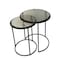 Homeroots Set of Two Clear and Gunmetal Glass and Iron Round Frame Nested Tables 632713 - alternate 3