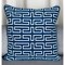 Homeroots 20" Blue Geometric Cotton Throw Pillow 529305 - alternate 1