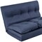 Homeroots 77" Navy Blue Fabric Convertible Futon Sofa Chaise 601951 - alternate 3