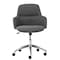 Homeroots Dark Gray and Silver Aluminum and Fabric Adjustable Swivel Rolling Conference Office Chair 544973 - alternate 2