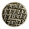 Homeroots 13in Black And Natural Round Wicker Greek Key Handmade Tray With Handles 476490 - alternate 1