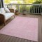 Homeroots 5' X 8' Pink And Ivory Geometric Washable Indoor Outdoor Area Rug 600769 - alternate 3