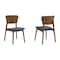Armen Living Kalia Wood Dining Chair in Walnut Finish with Blue Fabric - Set of 2 LCKACHWABLU - alternate 1