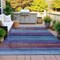 Homeroots 10' X 14' Blue Purple And Taupe Striped Washable Indoor Outdoor Area Rug 631208 - alternate 2