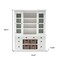 Homeroots 87" White Wood Bookcase with Glass Doors Drawers and Baskets 397667 - alternate 3