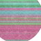 Homeroots 8' Blush Lime Green And Teal Blue Round Striped Washable Indoor Outdoor Area Rug 614799 - alternate 3