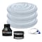 Powertec 4inx20ft PVC Dust Collection Hose w/Key Hose Clamps, 4in Dust Control Flex Cuff & Hose Cone Reducer 70436N - alternate 1