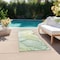 Homeroots 8' Runner Green Abstract Washable Non Skid Indoor Outdoor Runner Rug 559380 - alternate 2