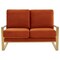 Leisuremod Jefferson Contemporary Velvet Loveseat with Gold Frame, Orange JAG53OR - alternate 2