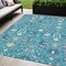 Homeroots 5' X 8' Teal Blue Purple And Ivory Oriental Washable Indoor Outdoor Area Rug 598077 - alternate 1