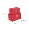 Homeroots Set of Two Red Solid Wood And Fabric Box With Lid, 2PK 489389 - alternate 3