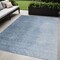 Homeroots 5' X 8' Navy Blue And Sky Blue Abstract Washable Indoor Outdoor Area Rug 588215 - alternate 1